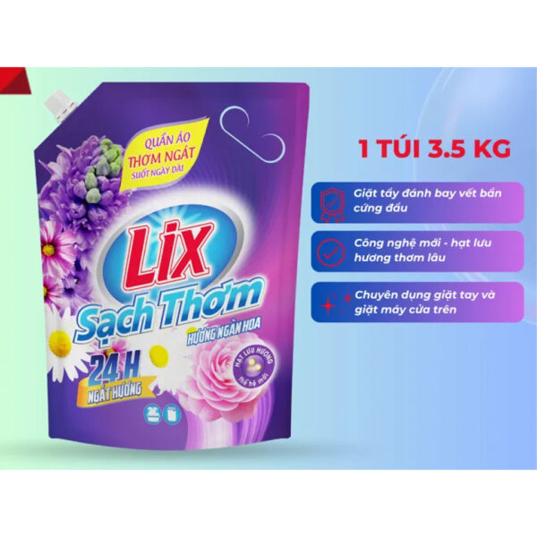 Lix Detergent Liquid (Flower)- 3.5Kg - Hình ảnh 5