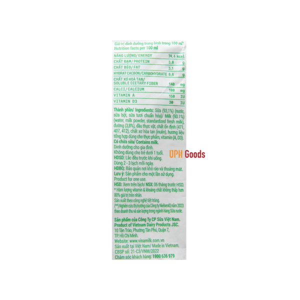 Vinamilk 100% Fresh Milk Bag (Normal Sugar) 220ml - Hình ảnh 5